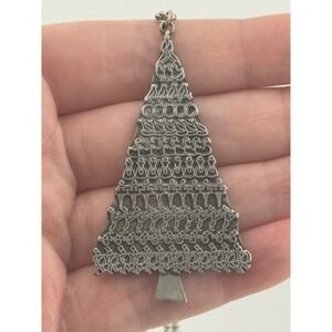 Vintage JJ Jonette 12 Days of Christmas Tree Pendant Necklace